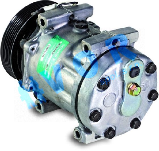 kompresor SANDEN 7H15, OEM 7700111298, 12V, spojka 125 mm POLY V6,