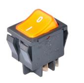 Vypínač kolískový jednoduchý, 22 x 30 mm, 16A, 250V, max 120°C, oranžový