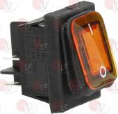 Vypínač kolískový, krytie IP65, 22 x 30 mm, 16A, 250V, max 120°C, oranžový