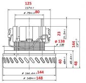 Motor vysávača 1300 W / 230 V, AMETEK 061200322.00