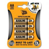 JCB SUPER alkalická batéria AA, blister 4 ks