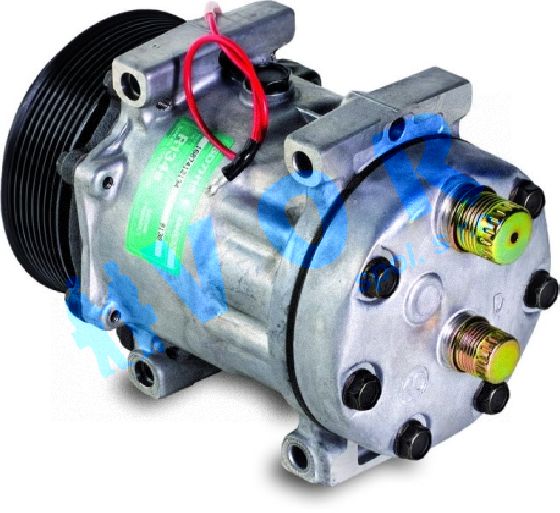 kompresor SANDEN 7H15, OEM 84807673, 12V, spojka 119 mm - Poly V8,